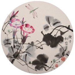 忽见蜻蜓带露来