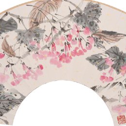海棠花扇面
