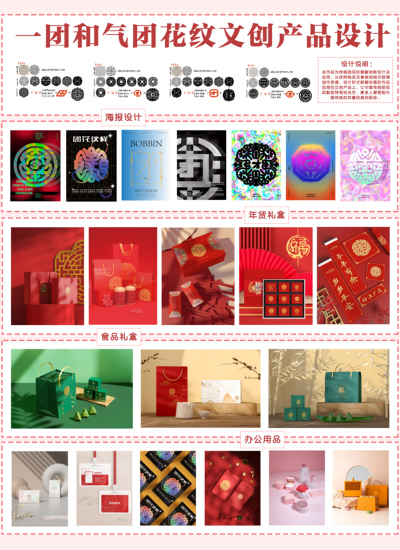 一团和气团花文创产品设计