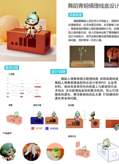 舞蹈青铜俑理线盒设计