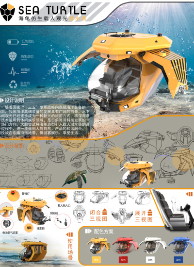 海龟仿生观光载人潜水器