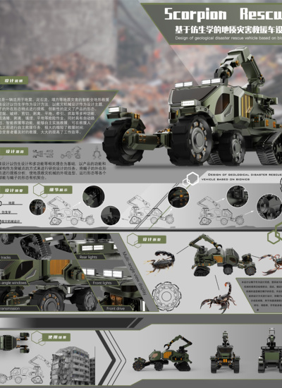 Scorpion Rescue-基于仿生学的地质灾害救援车设计