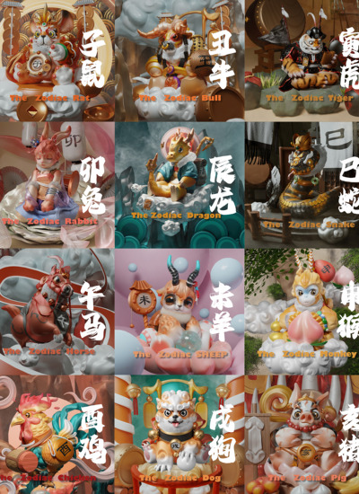 十二生肖系列文创手办设计