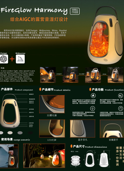 FireGlow Harmony结合AIGC的露营音湿灯设计