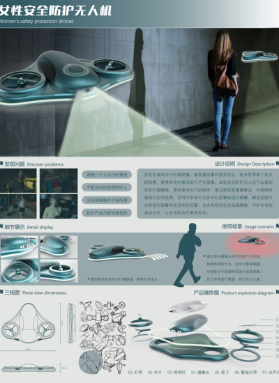 女性安全防护无人机