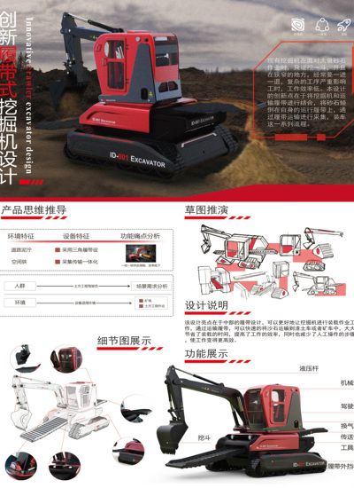 创新履带式挖掘机设计