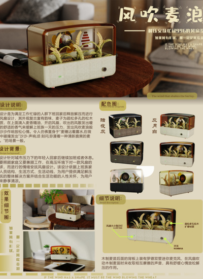 “风吹麦浪”解压安抚忙碌996的风扇设计