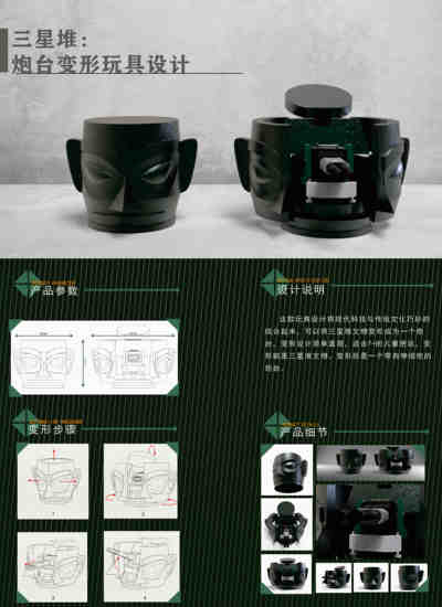 三星堆炮台变形玩具