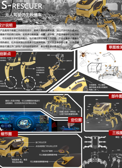 无人驾驶仿生救援车