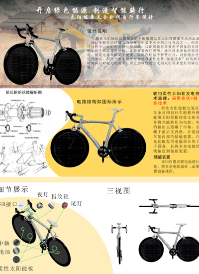 开启绿色能源，创造智能骑行— —太阳能单叉全封闭自行车