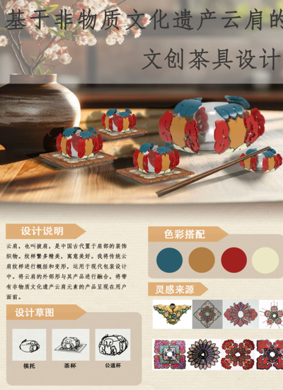 基于非物质文化遗产云肩的文创茶具设计