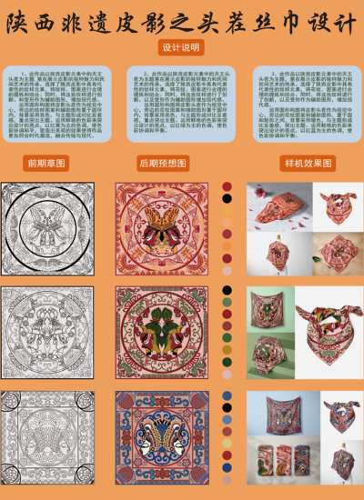 《陕西皮影之头茬丝巾》