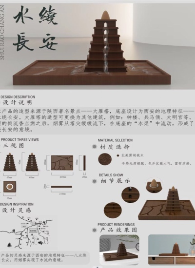 水绕长安——香薰炉造型设计