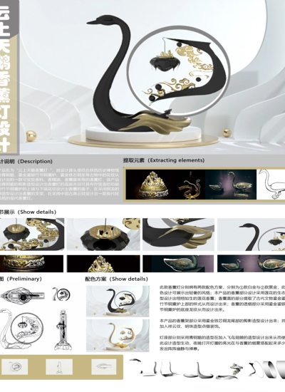 “云上天鹅”香薰灯文创设计