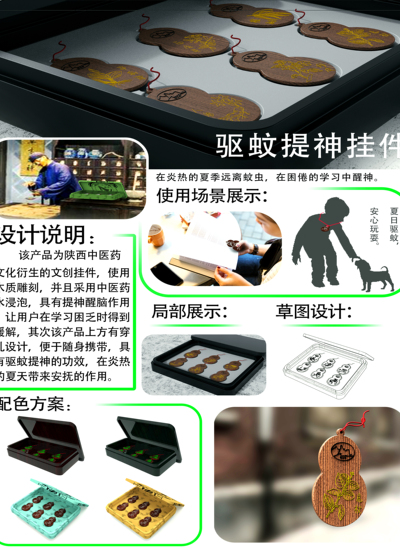 中医药文创驱蚊吊坠