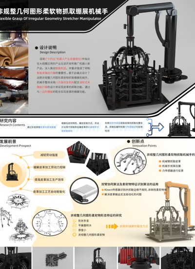 非规整几何图形柔软物抓取绷展机械手