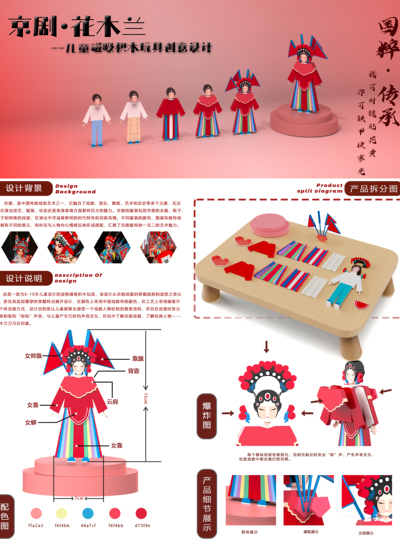 京剧·花木兰——儿童磁吸积木玩具创意设计