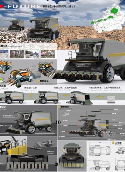 X方形棉花采摘打包机设计
