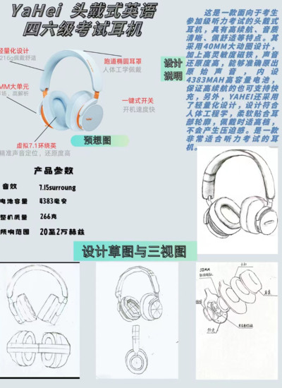YaHei头戴式新型耳机