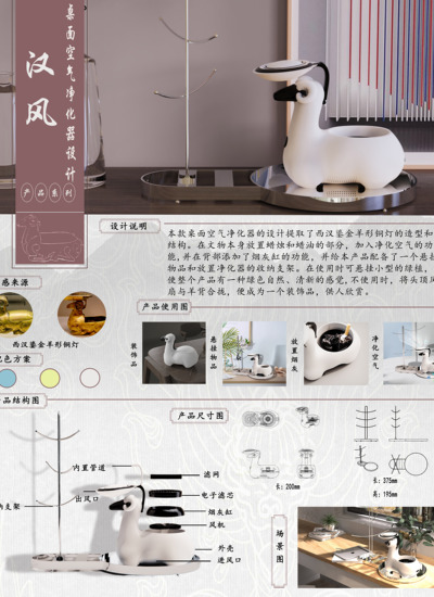 “汉风”桌面空气净化器设计