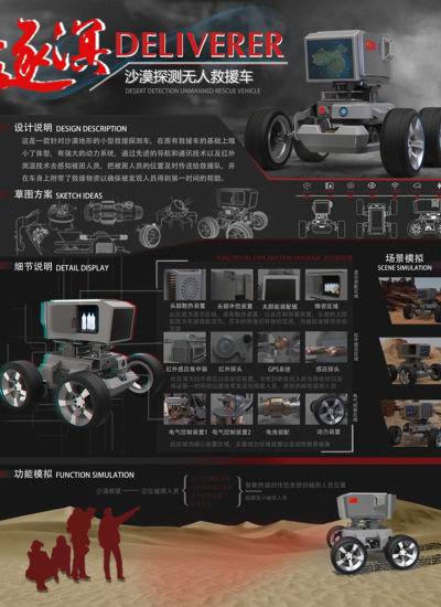 逐溟——沙漠探测无人救援车