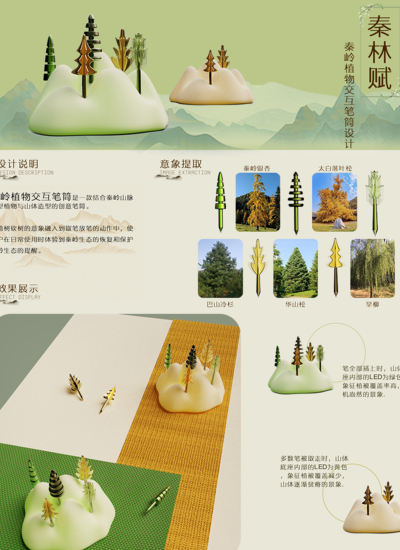 秦岭植物交互笔筒