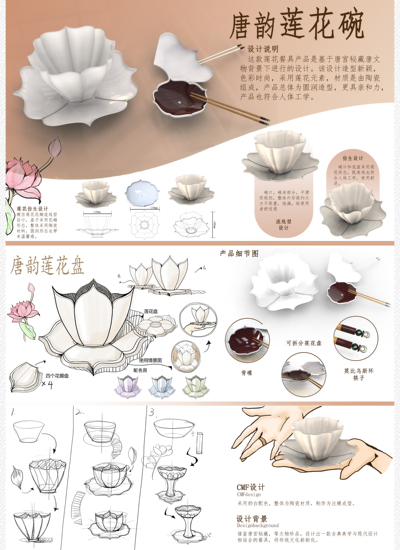 莲瓣文创餐具设计