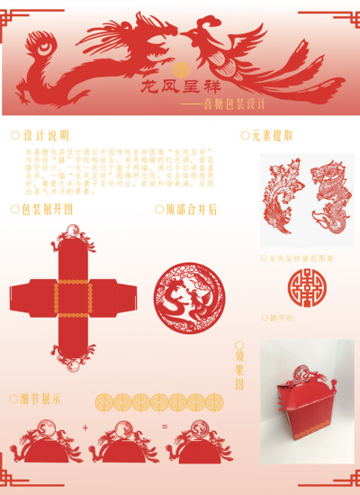 “龙凤呈祥”喜糖包装设计
