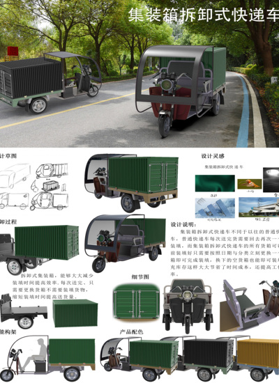 集装箱拆卸式快递车