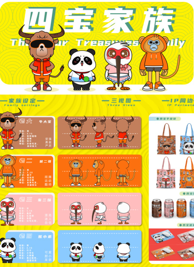 秦岭四宝IP设计——四宝家族