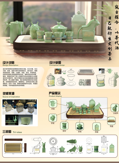 窥古探今，以茶代酒—日己觥衍生文创茶具