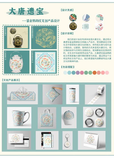 大唐遗宝鎏金鹦鹉纹文创产品设计