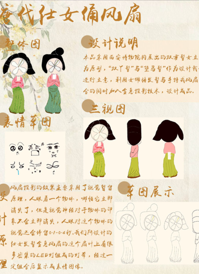 唐代仕女俑风扇