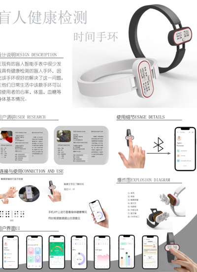 盲人健康检测时间手环