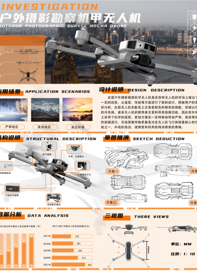户外摄影勘察机甲无人机