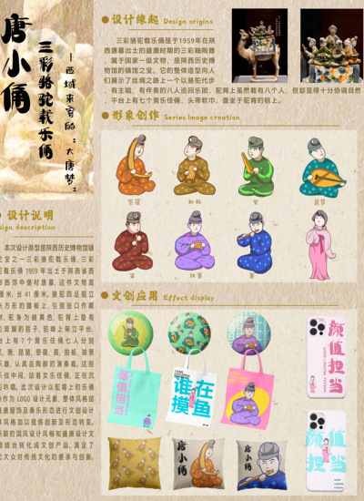 唐小俑—唐三彩骆驼载乐俑系列文创设计