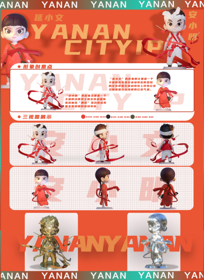 《延小文，安小明城市IP形象设计》延安城市ip