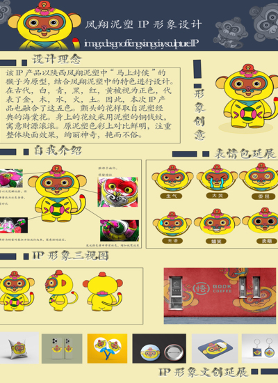 凤翔泥塑IP形象设计--蹦蹦猴