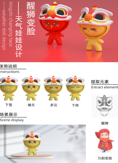 醒狮变脸——天气娃娃设计