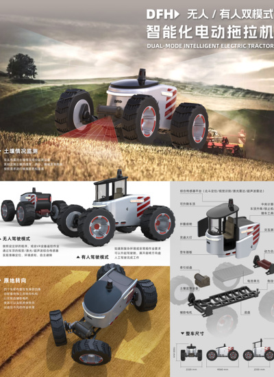 DFH无人/有人双模式智能化电动拖拉机