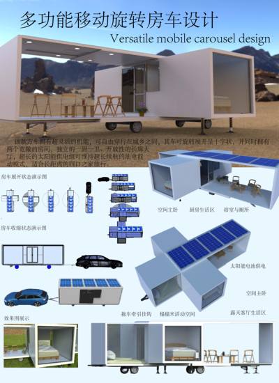 多功能移动旋转房车