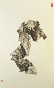 肖剑波《灵石》纸本水墨57×34cm 2016